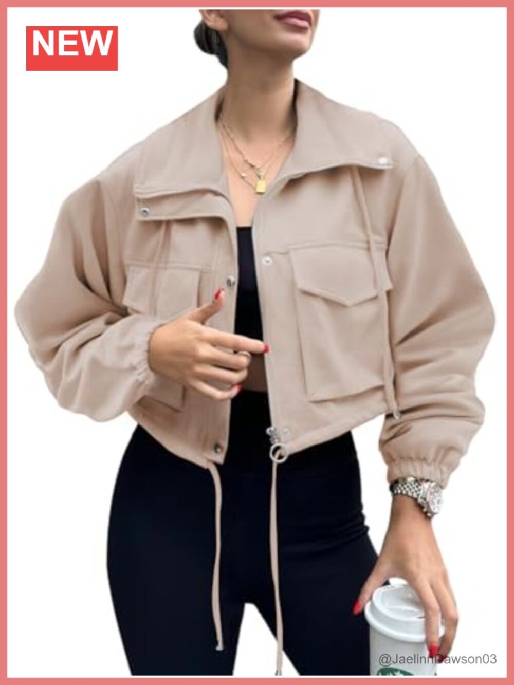 Faux Suede Cropped Utility Jacket Oversized Zip Up Anorak